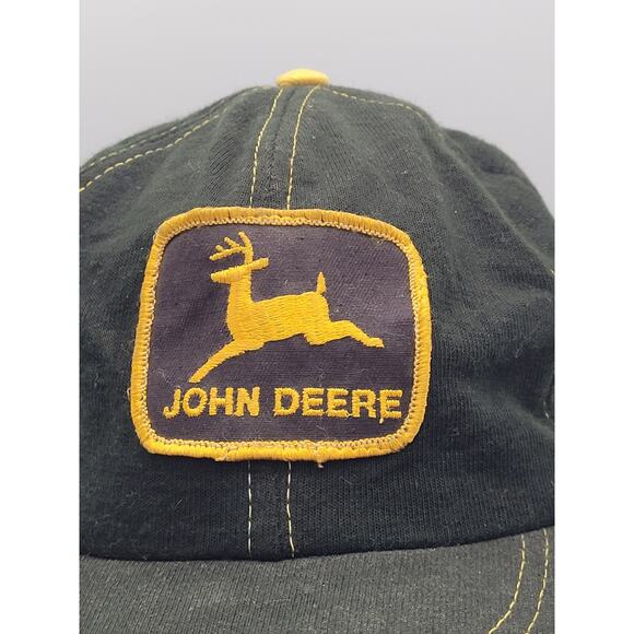 Vintage John Deere Fitted Medium Cap Hat Winter Ear Neck Flap‎ Black Swingster - Picture 3 of 12